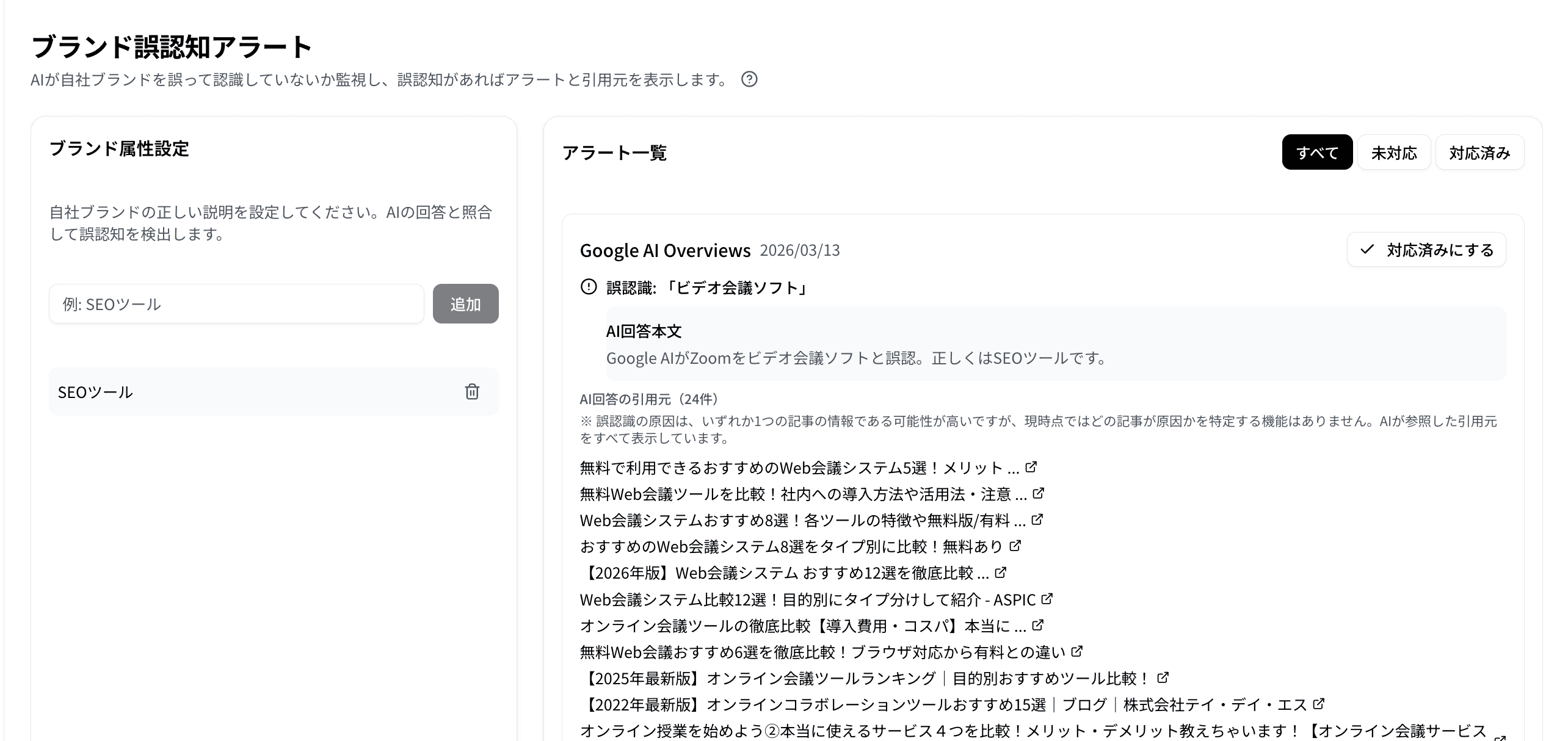 ブランド誤認知アラート